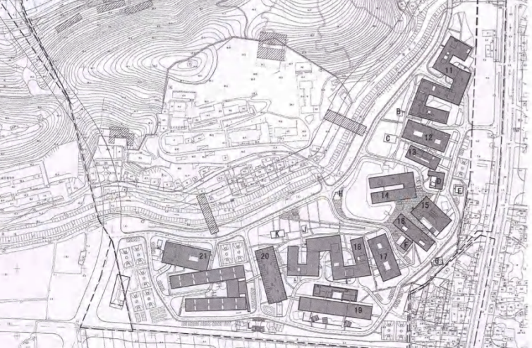 a black and white map of xiangshan campus